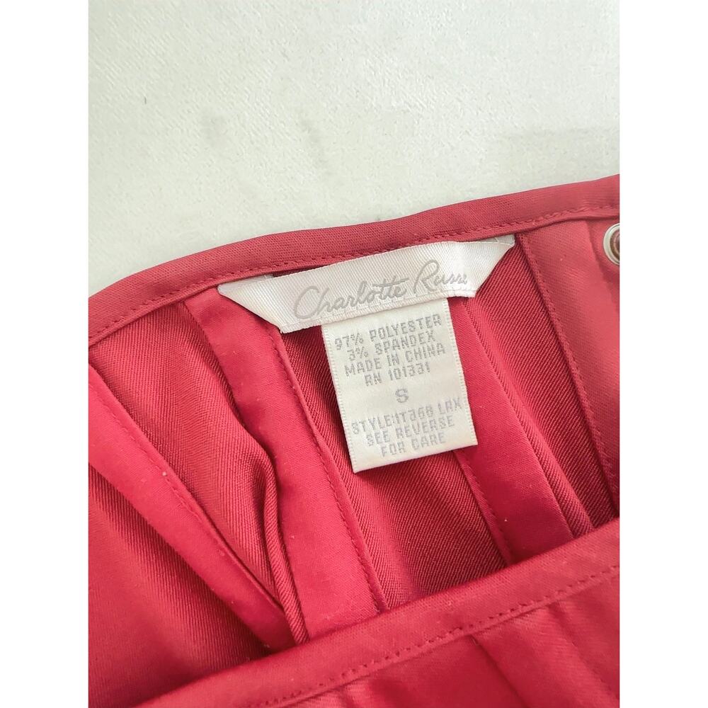 Vintage Charlotte Russe Y2K Red Silver Embroidered Boned Corset Top Size S - Picture 5 of 6